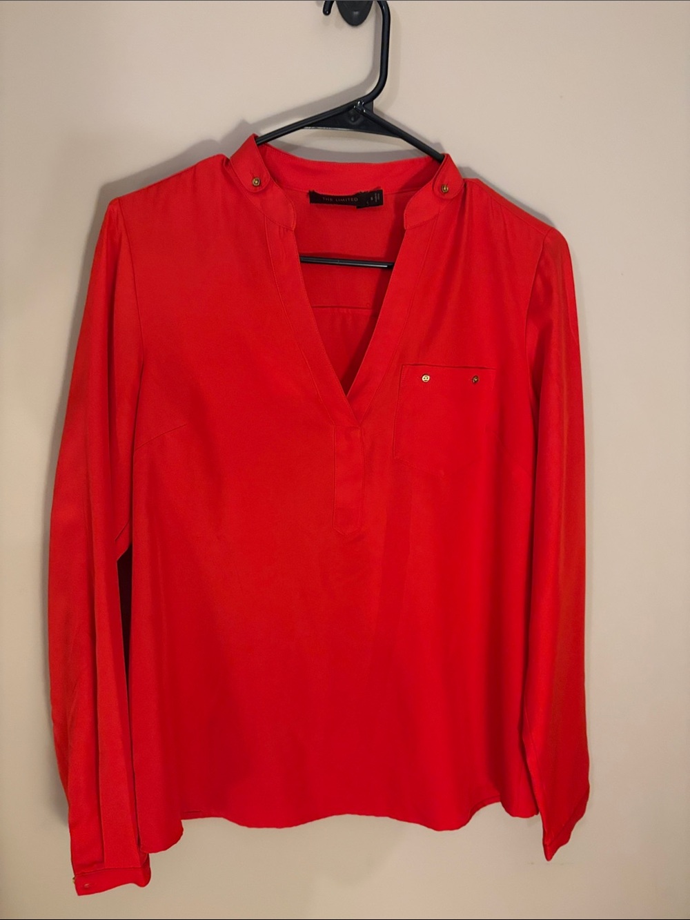 The Limited Bright Red V-Neck Blouse